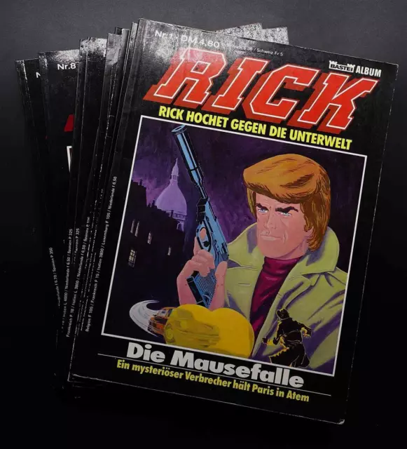 RICK MASTER Krimi Comic Album Carlsen Bastei Verlag Nr. 1-9 komplett Sammlung