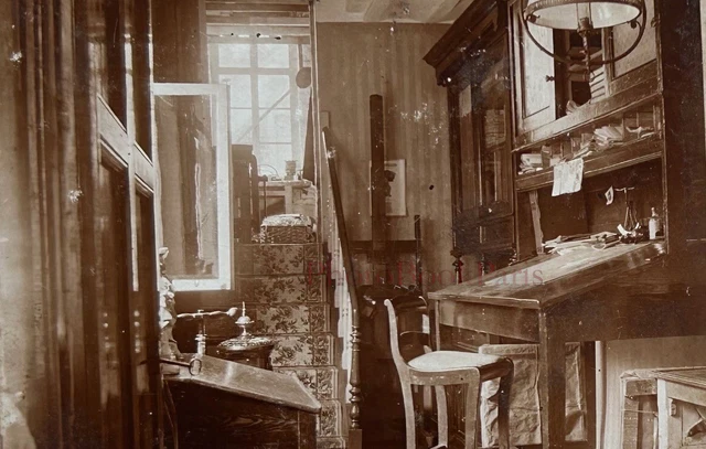 L’Atelier D’ Ein Künstler c1900 Foto Stereo Vintage Citrat P78L6n 2