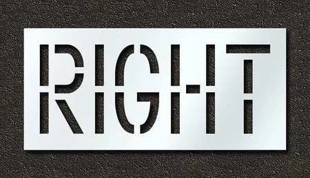 RAE STL-116-71821 Pavement Stencil,Right,18 in