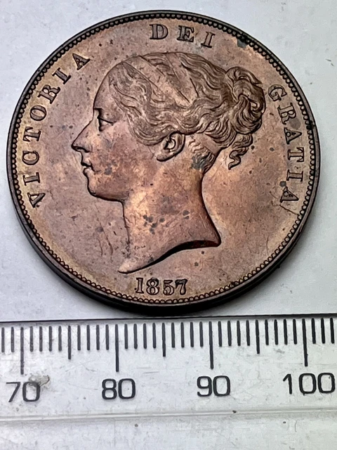 1857 Queen Victoria Copper Penny - High Grade (D119)