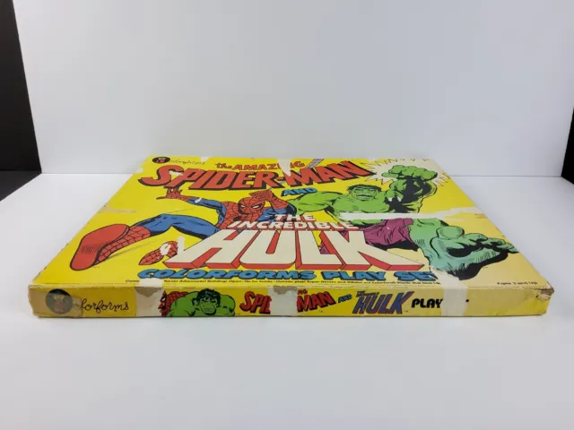 Vintage 1979 Amazing Spider-Man Incredible Hulk Marvel Comics Colorforms PlaySet 2
