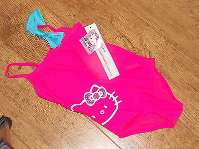Hello Kitty  Girls'  One Piece neon  Swimsuit  2 SIZES AGE 4 or 5 BNWT