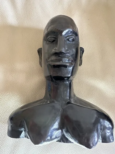 Figur Holzschnitzerei Büste Ebenholz Kopf geschnitzt; Afrika