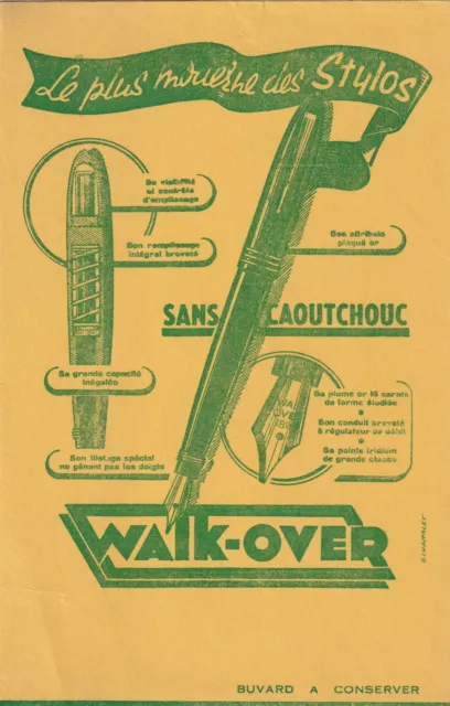 M140 Ancien BUVARD Stylos WALK-OVER  sans caoutchouc