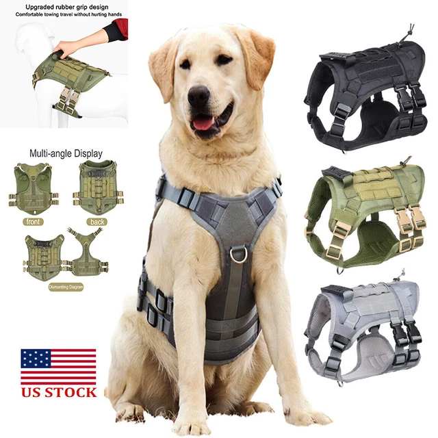 No-pull Tactical Dog Harness with Handle Large Military Dog Vest US Working Dog