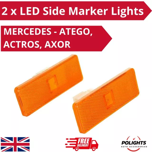 for MERCEDES ATEGO ACTROS AXOR 2 pcs Led Amber Side Marker Lights OEM 0005445211