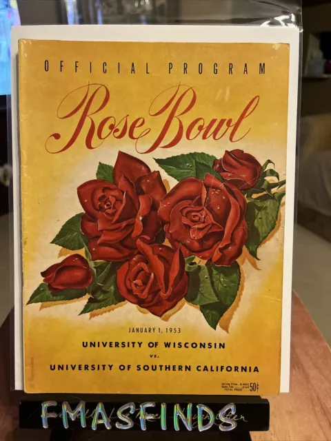 1953 WISCONSIN vs USC TROJANS Rose Bowl Football Program