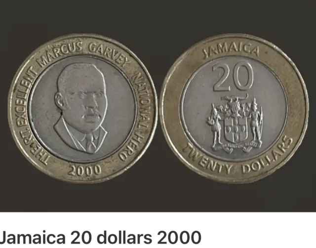 2000 Jamaica 20 Dollars Bi-Metallic
