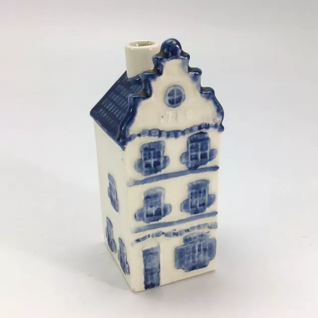 KLM Airlines Canal House Bols #3 Liquor Bottle Label Cork Delft Blue Empty