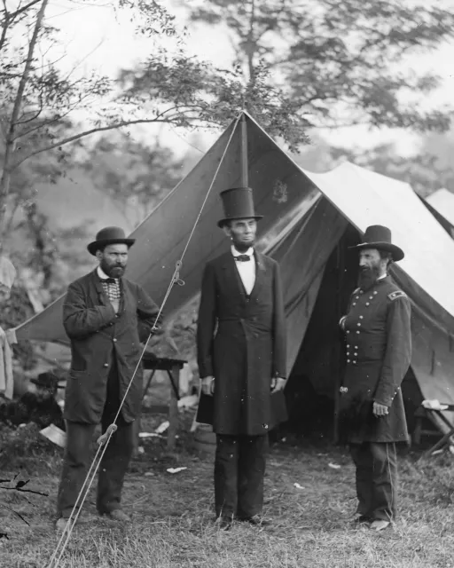 Abraham Lincoln w/ Pinkerton Civil War 8 x 10 Photo Photograph Picture America