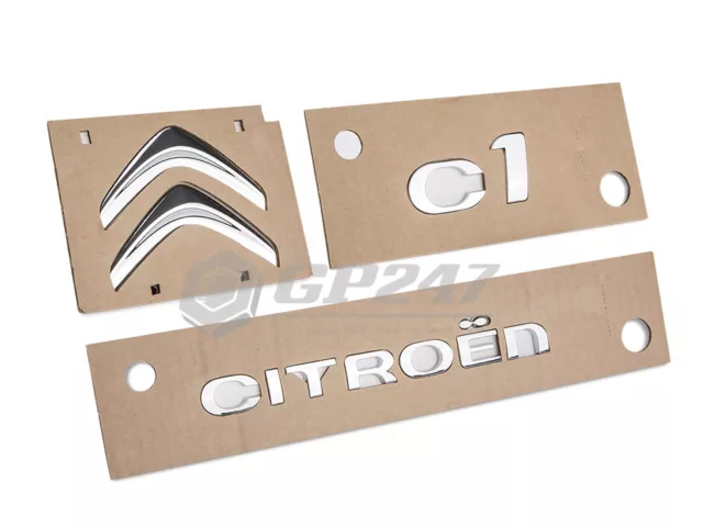 3 stk. CITROEN C1 Emblem Wappen Schriftzug Embleme Original Hinten Selbstklebend