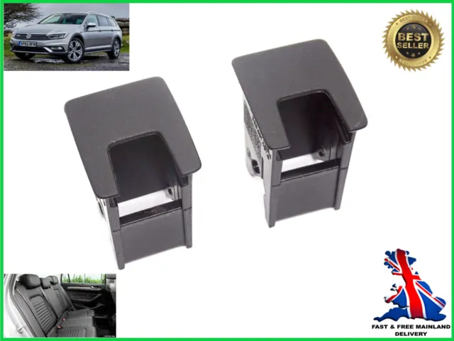 Genuine Vw Passat B8 2015-2023 Child Rear Seat Isofix Slot Trim Covers Pair
