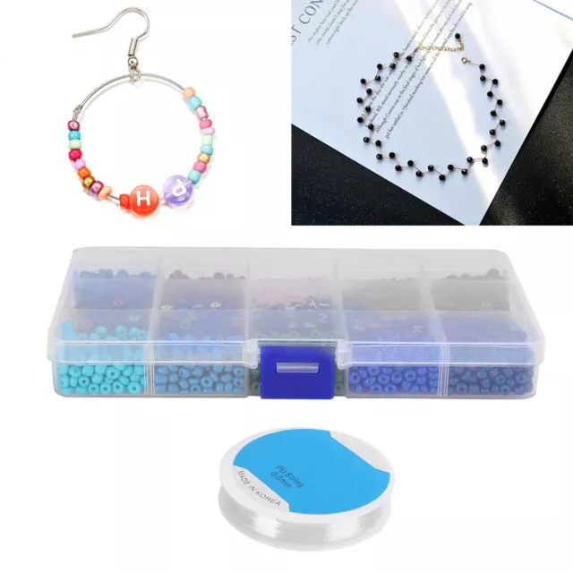 DIY Craft Round Quadrate Beads Kit Bracelet Necklaces Crafting Jewelry Makin Gdg