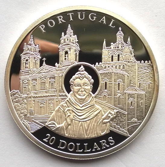 Liberia 2001 Portugal 20 Dollars Silver Coin,Proof