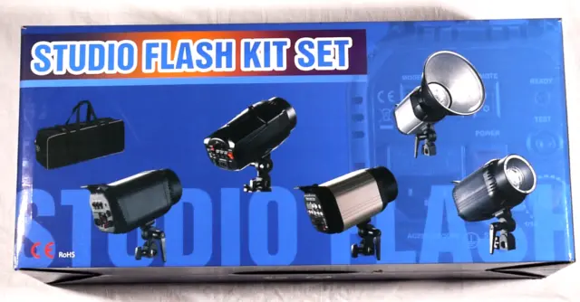 Prl) Studio Flash Kit Pro Set 350W 220-240V + Accessories Boom Barndoor Snoot