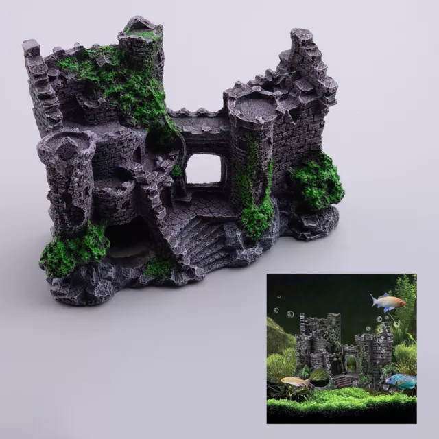 Resin Artificial Fish Tank Decorations Ancient Castle Landscaping For Aquarium