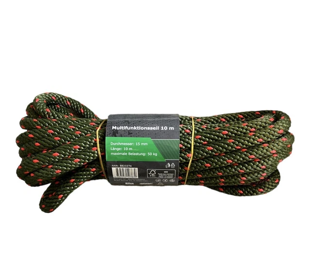 Mehrzweckseil Multifunktion 10 m - Durchmesser 15 mm - Outdoor Campen etc.