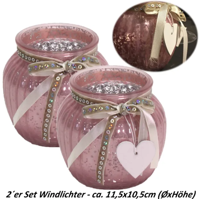 Exklusive 2fach Glas Windlichter Set Teelichtgläser Teelichthalter Kerzenständer