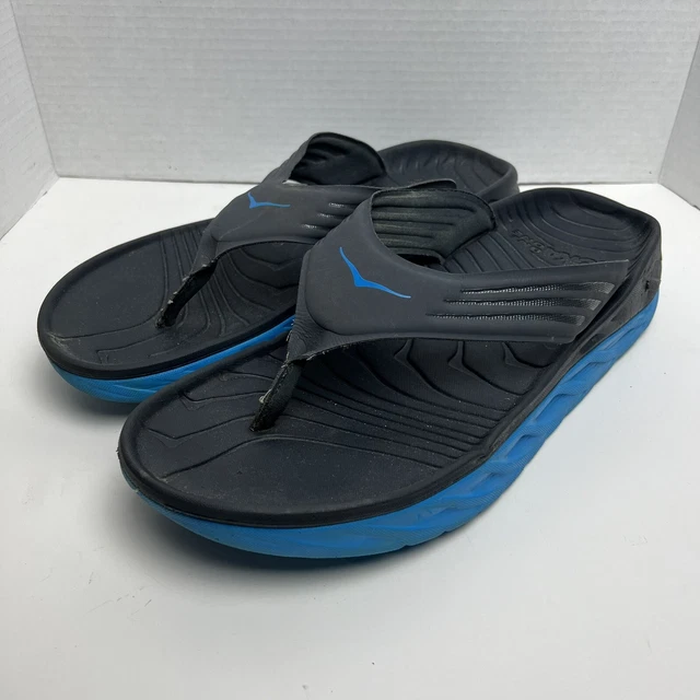 HOKA ONE ONE Recovery Flip Flop Mens 13 Thong Sandals Blue SlipOn 39.