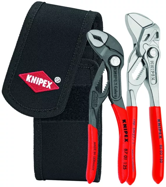 Knipex 2pc Mini Cobra Pliers Wrench Set In Belt Pouch 002072V01