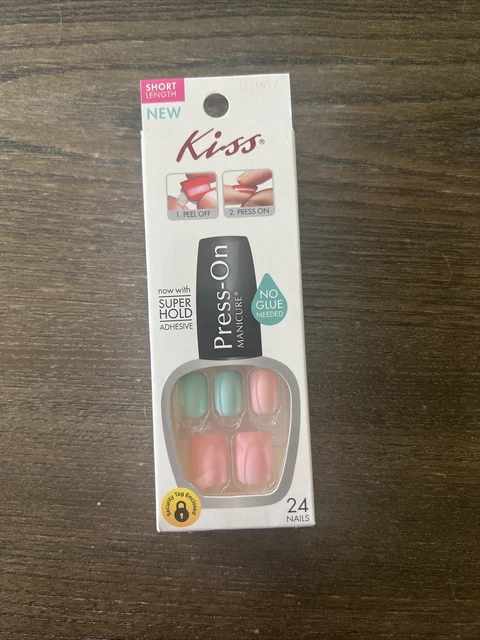 Kiss Press-on Manicure Fake Nails- 24 Count New Super Hold Pastels