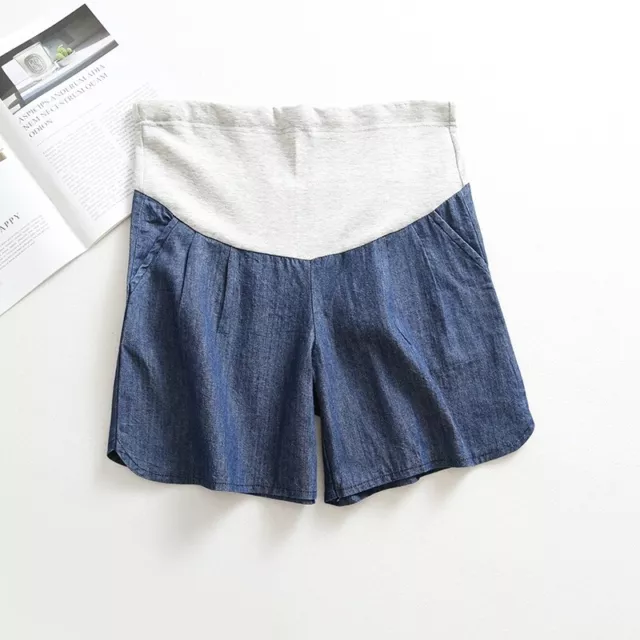 Umstands-Schwangerschaft Frauen schwanger Sommer Denim Shorts über Bauch Hose lässig