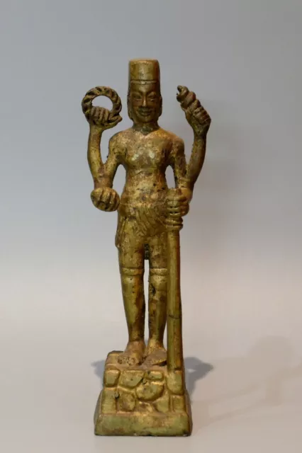 Ancienne figure en bronze de Vishnu Inde Hindouisme hindou Visnu