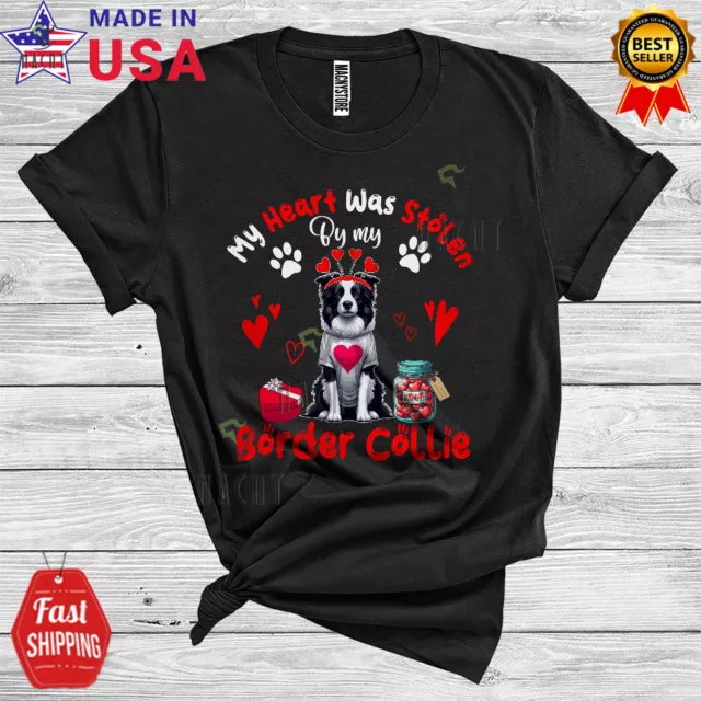 Heart Was Stolen By My Border Collie, Cute Border Collie Owner Valentine T-Shirt