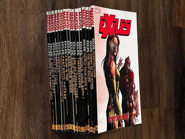 Exiles Marvel Comics Trade Paperback Graphic Novel Lot Of 16 Vol 1 - 16 TPB Set