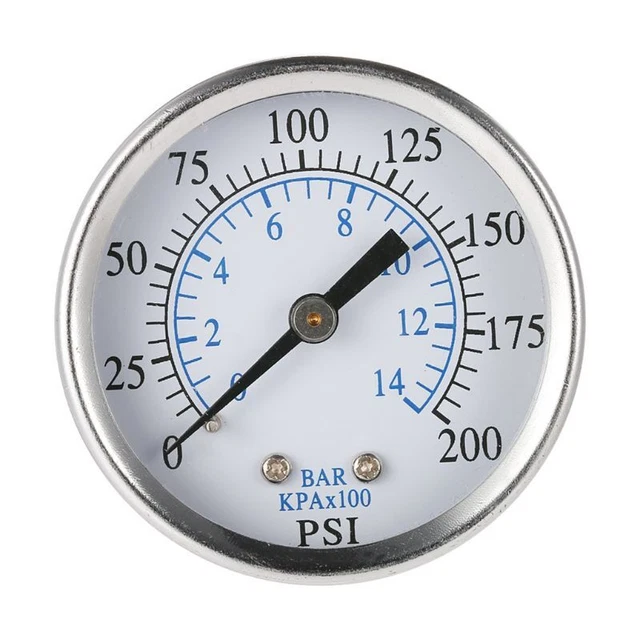 Tire Pressure Gauge Pressure Gauge Compressor 1/4inNPT Lower Mount
