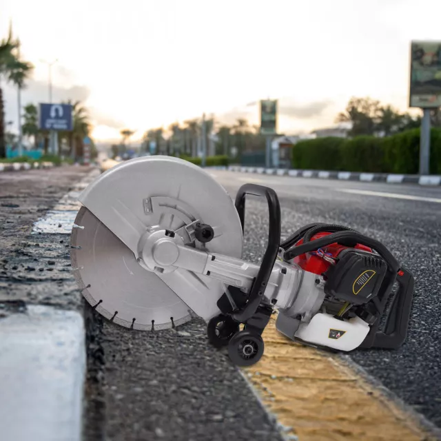 Gas Concrete Cut off Saw 2-Stroke 52CC Cement Masonry Wet Dry Saw Cutter+Blade