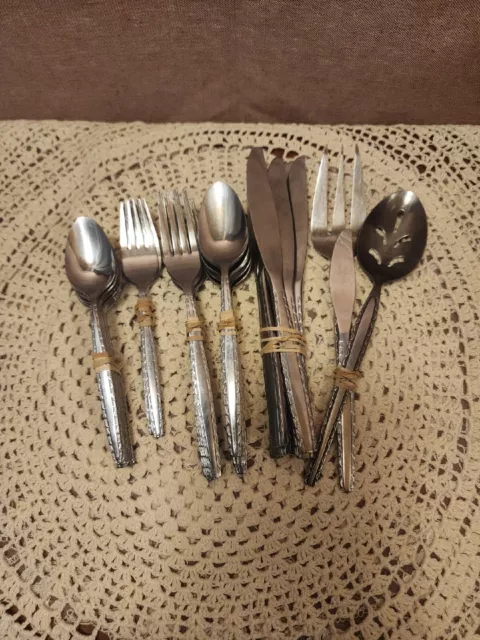 37 Pcs Rogers Co Stanley Roberts Stainless ENSENADA Korea Flatware Scroll
