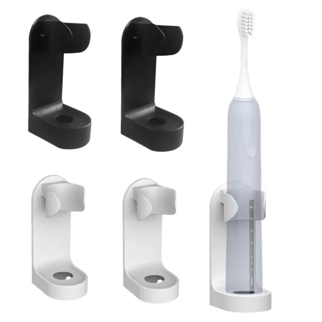 2Pcs Electric Toothbrush Holder Wall Mounted Toothbrush Storage Rack Bathroom