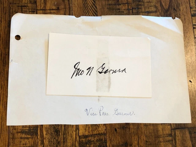 John Nance Garner III 32nd Vice President United States Autograph Texan Cactus J