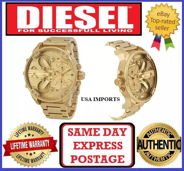 Diesel DZ7399 Mr Daddy 2.0 Gold Chronograph Mens Wrist Watch