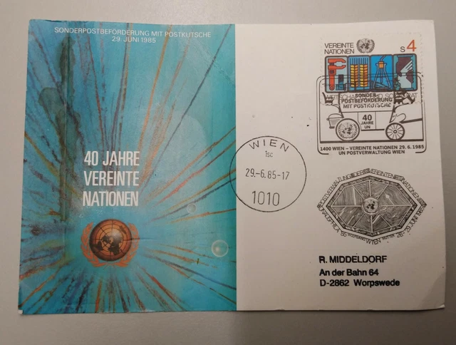 Sonderbriefmarke 40 Jahre Vereinte Nationen
