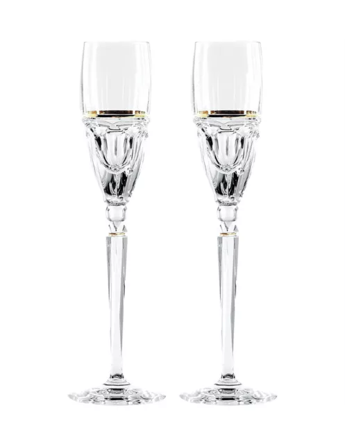 *Super Rare* Waterford Crystal 24K Gold Elysian Champagne Flutes