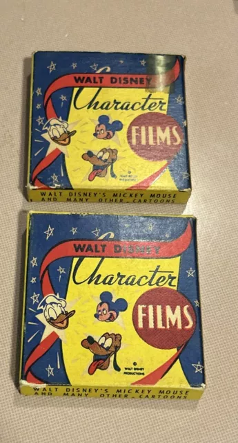 2 Vintage 8mm Walt Disney Character Films  “Bone Trouble” “Engineer Mickey”