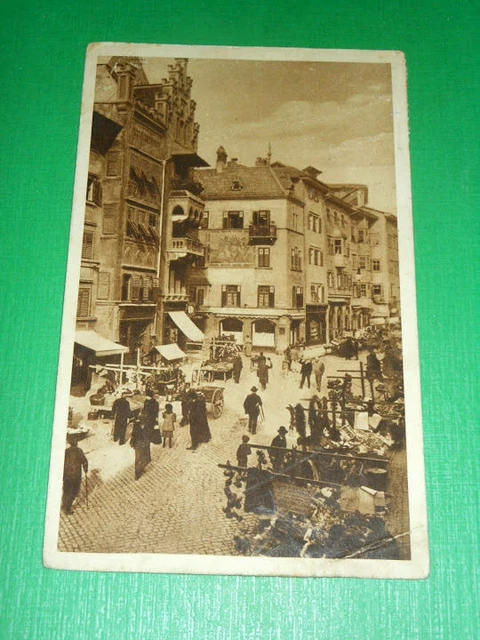 Cartolina Bolzano - Piazza delle Erbe 1928