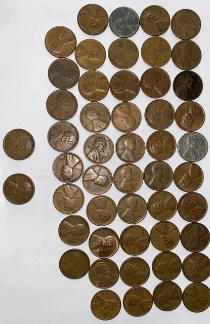 1 US Lincoln Wheat Cent Penny Roll 1928-D/1916-D (50 Coins) Old Vintage 8
