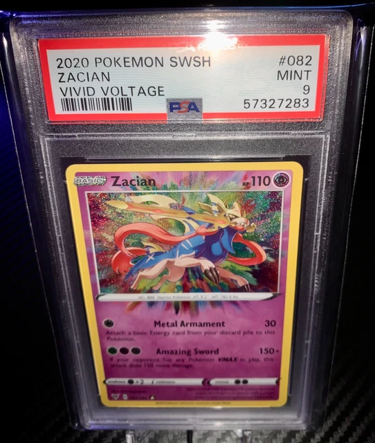 2020 Pokemon SWSH Vivid Voltage Zacian Holo Amazing Rare #082 PSA 9 MINT