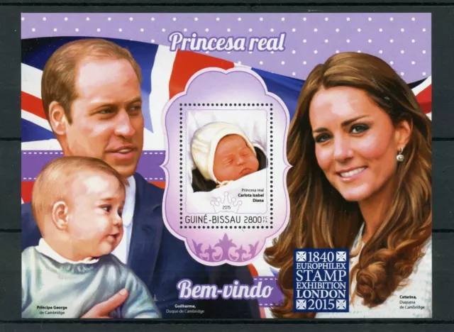 Guinea-Bissau 2015 MNH Princess Charlotte Birth Royal Baby Europhilex 1v S/S