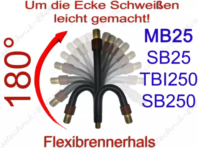 Flexibler Brennerhals MB25 TBI 250 SH25 FX/AK Brennerkörper Ergoplus MIG/MAG 25