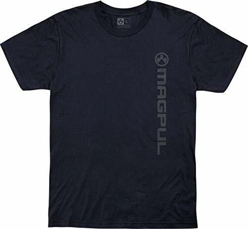 Mapgul Cotton Crew Neck T-Shirt for Men, Vert Logo Navy, Small