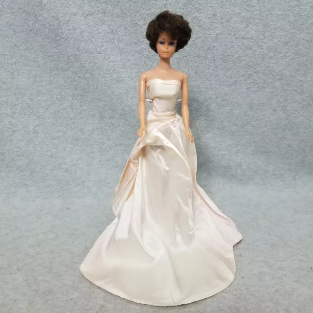 Vintage Mattel full hair brunette Bubble Cut Barbie Doll Japan in gown TLC