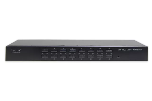 Switch 16-Port Combo KVM DIGITUS USB & PS/2, 19" Rackmontage DS-23300-2