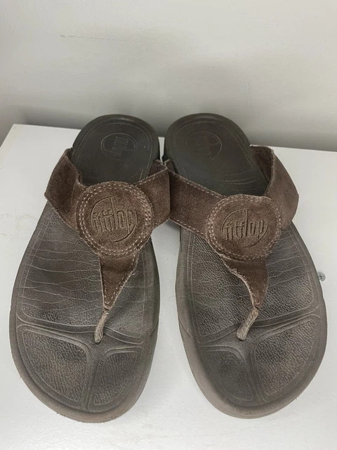 Fitflop Women's Size 6 Brown Slip On Comfort Platform Thong Sandals