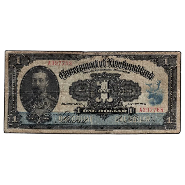 $1 1920 Government of Newfoundland Canada Note NF-12b