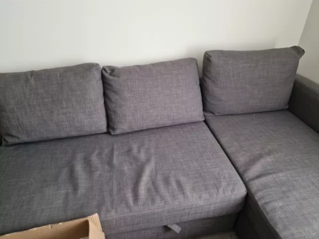 IKEA FRIHETEN 3 cushions Good Corner Sofa Bed Grey