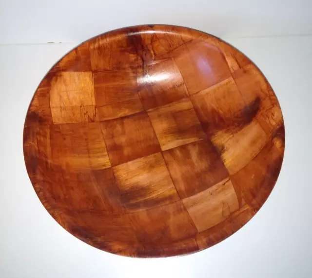 Vintage  Wooden Weave Salad/Fruit Bowl  1970's MCM